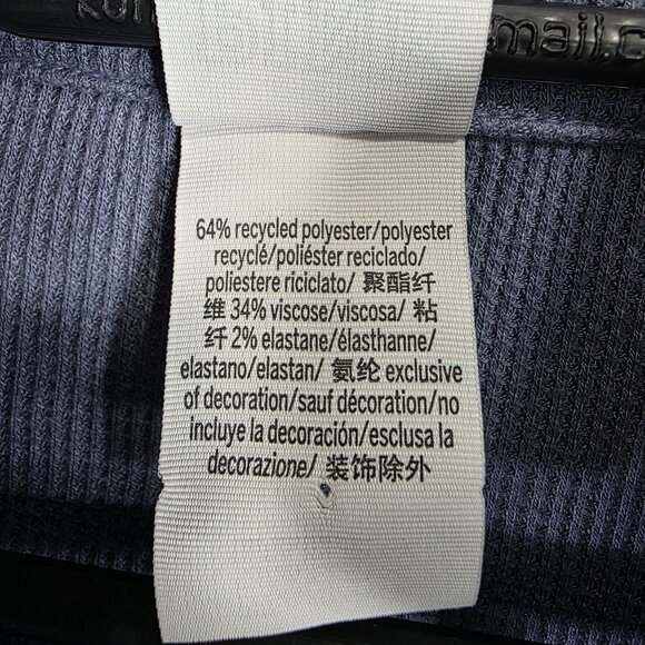 Womens Victorias Secret Pink Sleepwear Blue Crop Top Waffle Knit Long Sleeve XS - Picture 3 of 7